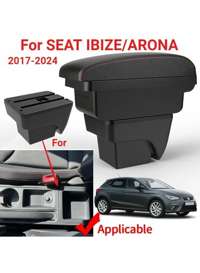وحدة تخزين مسند الذراع في الكونسول الوسطي باللون الأسود لسيارات SEAT IBIZA و ARONA 2017-2024، إكسسوارات داخلية للسيارة - Image 1